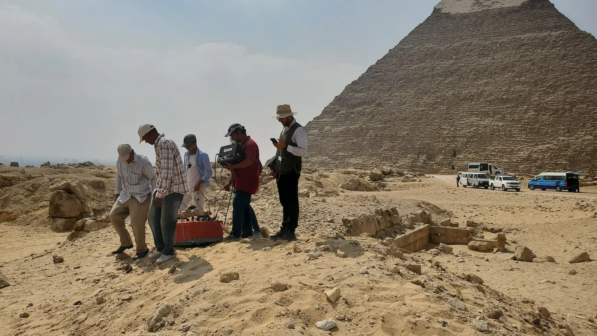 Giza Pyramids Archaeologist View